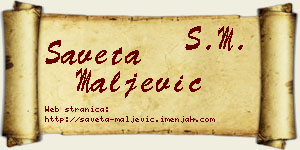Saveta Maljević vizit kartica